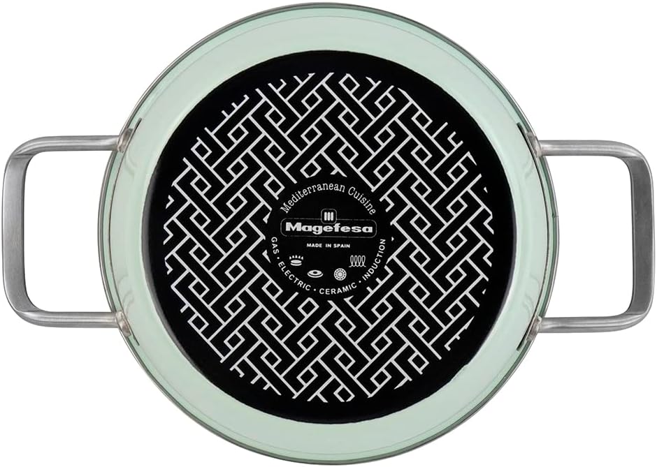Magefesa Nordic Kochtopf 20 cm mit zweischichtiger Antihaftbeschichtung, verstärkt mit mintgrüner Au