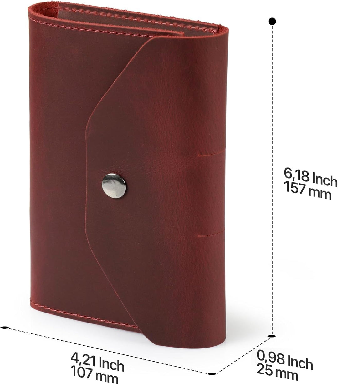 Londo Echtleder Schreibmappe Konferenzmappe mit Notizblock Notizblock und Schloss Rot S, Rot S