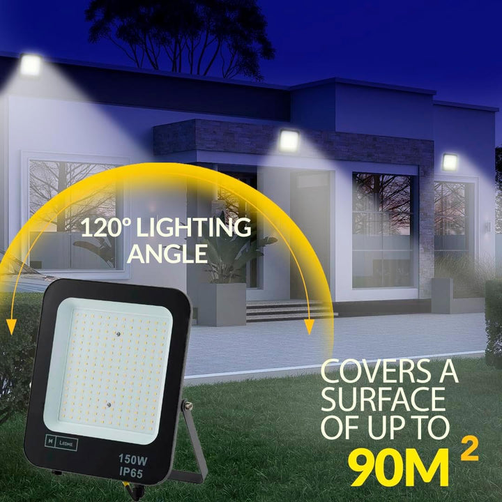 M Ledme - Napoli LED-Strahler, 150 W, 18.000 Lumen, IP65 dimmbar, warmes Licht (3000 k), Aussenbeleu