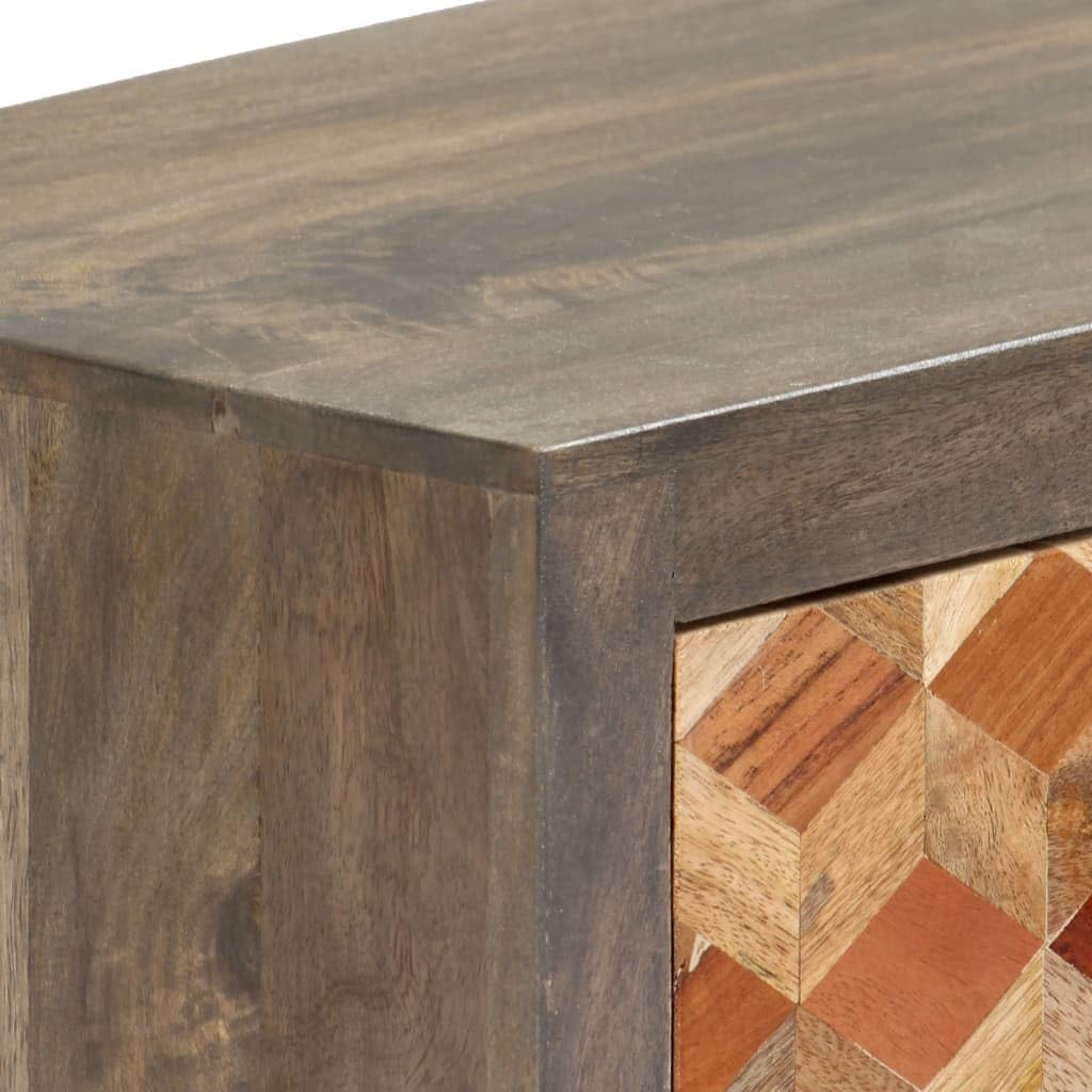 vidaXL Mangoholz Massiv TV Schrank Mit Rautenmuster TV Möbel Tisch Lowboard Fernsehtisch Fernsehschr