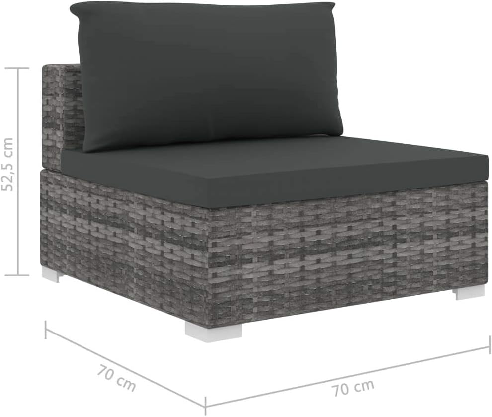 Festnight 5-TLG. Garten Lounge Set mit Auflagen Gartensofa Set Gartenmöbel-Set mit Sofa, Hocker und
