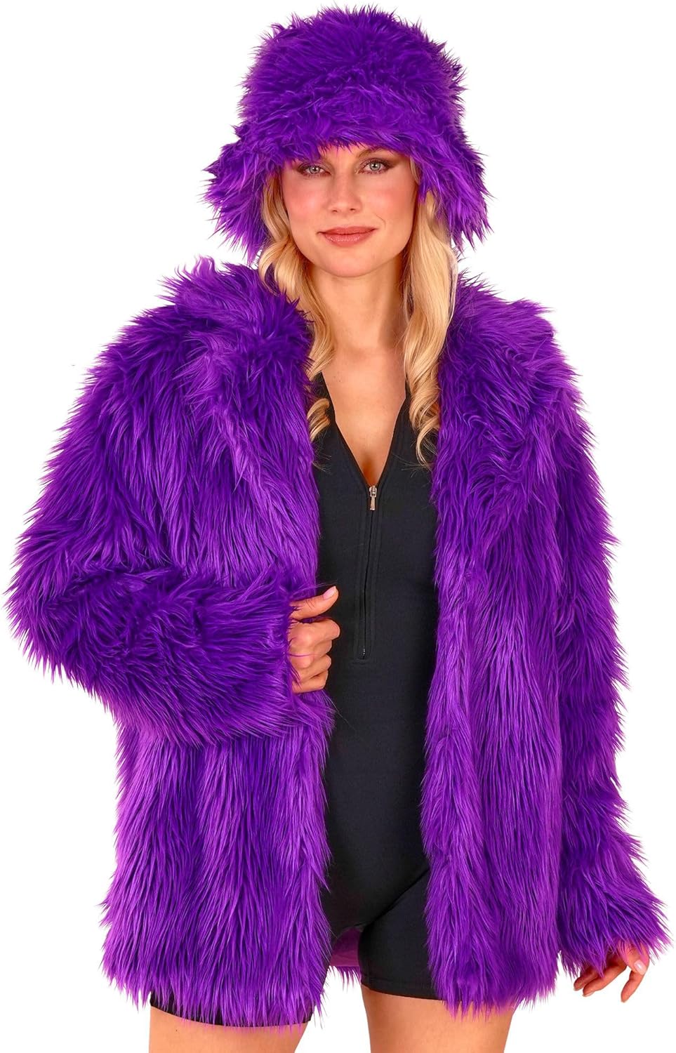W WIDMANN MILANO Party Fashion - Kunstfell-Jacke für Damen und Herren, Plüschjacke, Kostüm, Party Ou