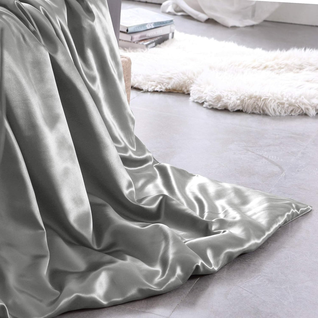 THXSILK Seidenbettwäsche Set 2 teilig, Bettbezug 155x 220 cm und 80 x 80 cm Kissenbezug, Hypoallerge