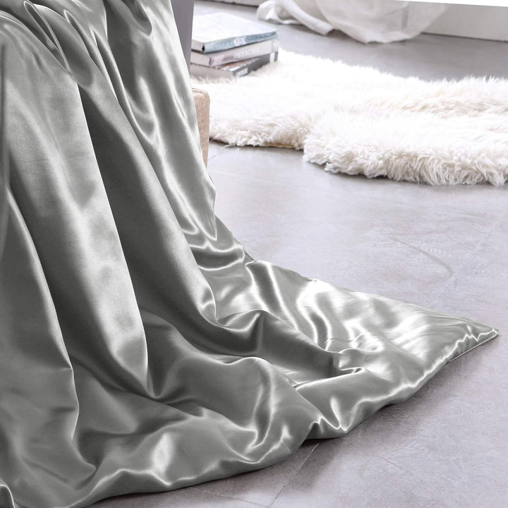 THXSILK Seidenbettwäsche Set 2 teilig, Bettbezug 155x 220 cm und 80 x 80 cm Kissenbezug, Hypoallerge