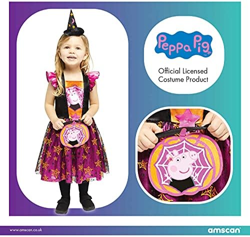 amscan 9908051 Offiziell lizenziertes Peppa Pig Hexen Kostüm für kinder Mädchen 3-4 Jahre, 3-4 Jahre