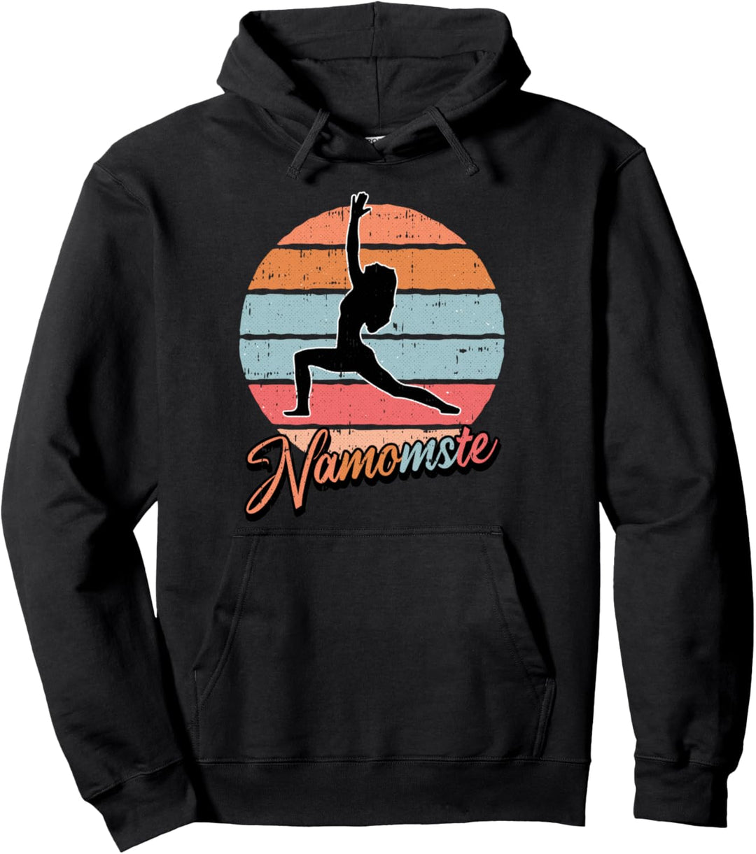 Namaste Yoga Mom Retro Pun Humor Mama Mommy Momma Mutter Pullover Hoodie