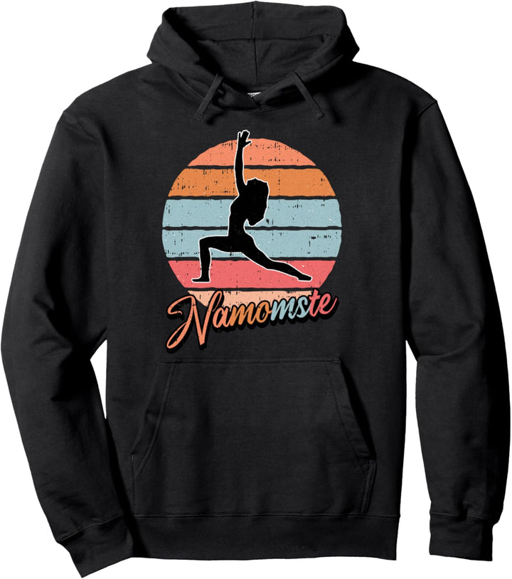 Namaste Yoga Mom Retro Pun Humor Mama Mommy Momma Mutter Pullover Hoodie