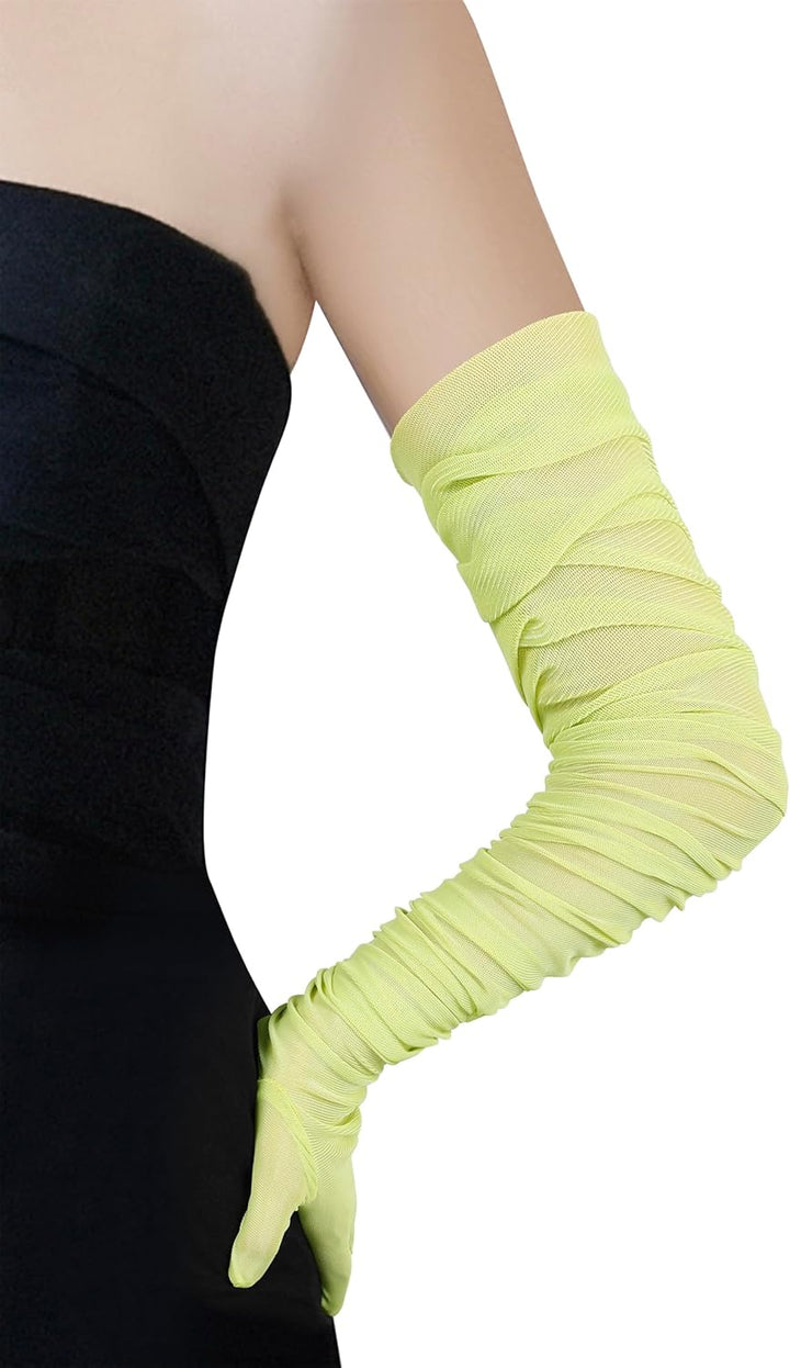 BABEYOND Lange Handschuhe für Damen - Weiches Stretch-Mesh-Tüll, Elegante Opernhandschuhe für Hochze