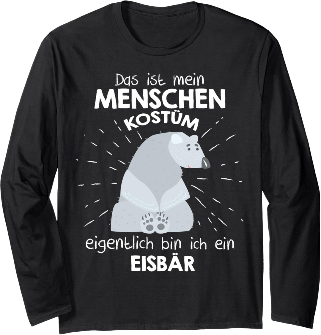 Mein Menschen Kostüm Bin ich ein Eisbär, Halloween Outfit Langarmshirt