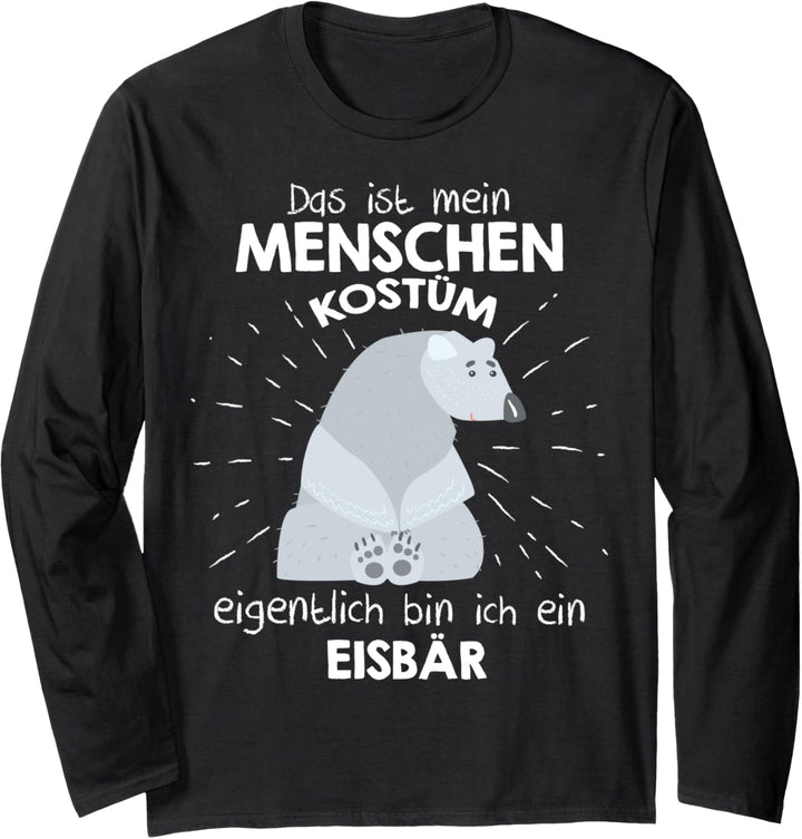 Mein Menschen Kostüm Bin ich ein Eisbär, Halloween Outfit Langarmshirt