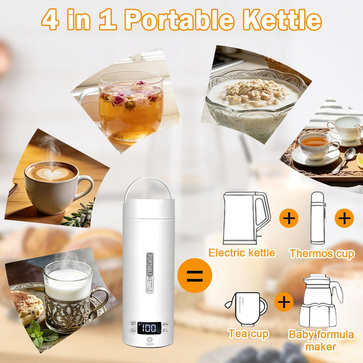 Herbst Reisewasserkocher Klein 500ML Tragbarer Reise Wasserkocher mit Temperatureinstellung Automati