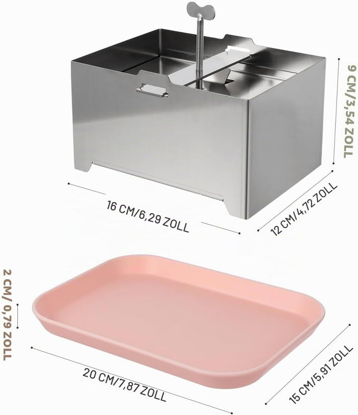 TOPBATHY Tofu-Pressform Aus 304 Edelstahl 16X12X9Cm – Handbetriebene Tofu-Form Zur Hausgemachten Her