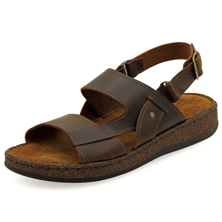 Emmanuela Antike griechische Leder Sandalen für Herren, handgefertigte Herren Sandalen mit offenen Z