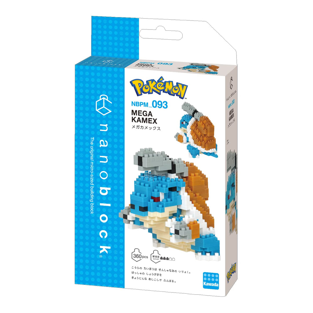 nanoblock Klemmbaustein Set Pokémon MEGA-Blastoise 250 Teile, Geschicklichkeitslevel 2, NBPM-093