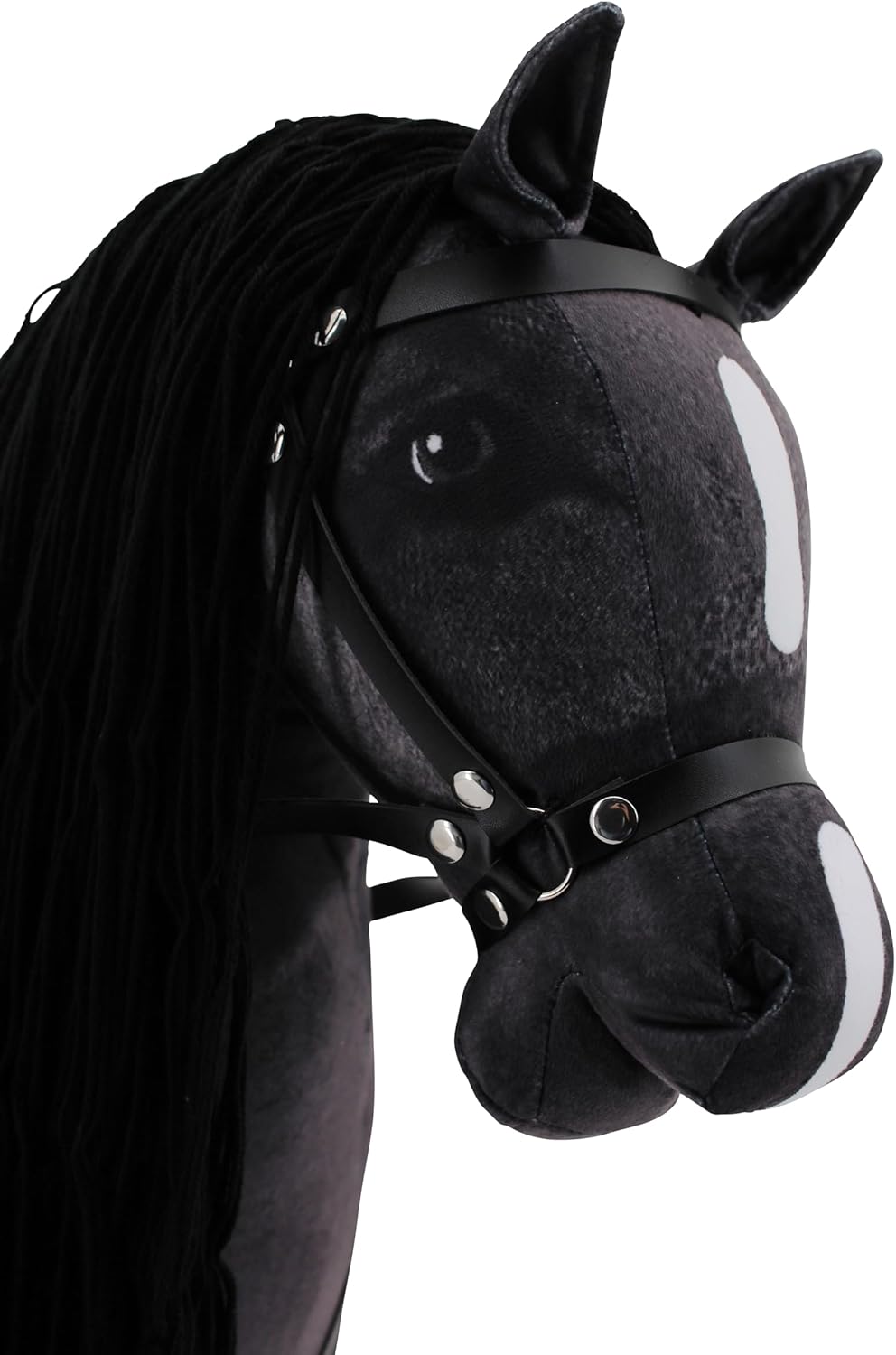 Sweety Toys Stehpferd zum Reiten- Plüschpferd Reittier Keine Montage erforderlich (schwarz), Schwarz