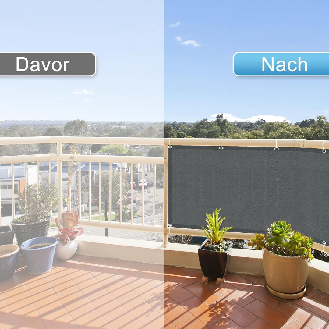 SUNNY GUARD Balkon Sichtschutz Wetterfest 70x300cm Balkonverkleidung Balkonabdeckung Balkonumspannun