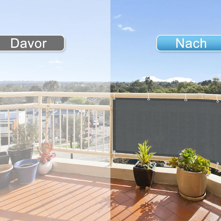 SUNNY GUARD Balkon Sichtschutz Wetterfest 70x300cm Balkonverkleidung Balkonabdeckung Balkonumspannun