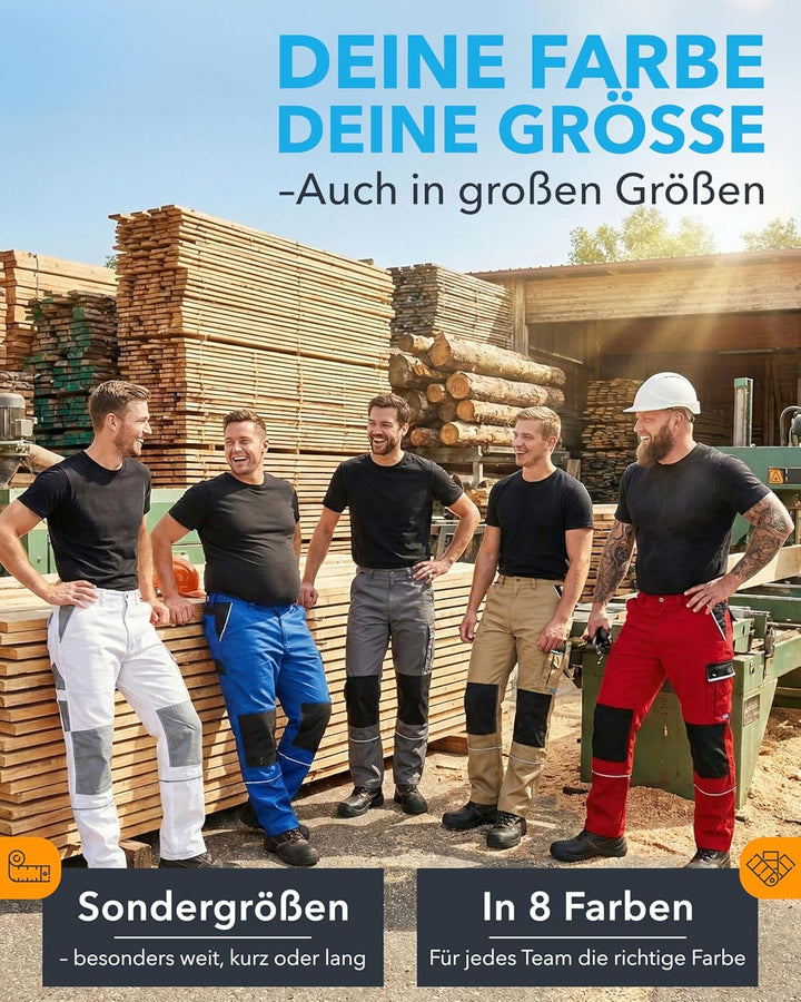 TMG® | Arbeitshose für Herren, Lange Arbeitshose mit Kniepolstertaschen, viel Stauraum, Männer Arbei