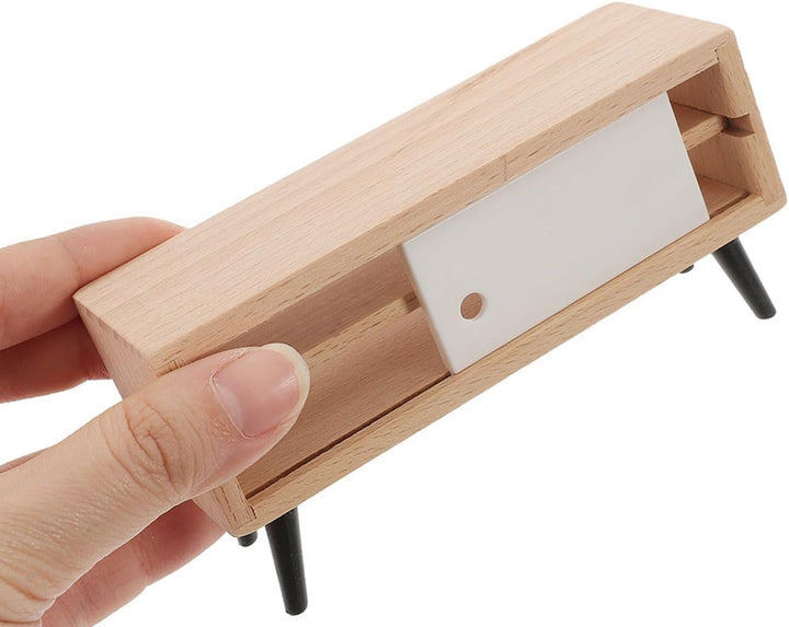 Gatuida Miniatur Puppenhaus Möbelset Tv Schrank Weiss Schwarz mit Blauem LED Licht Kinderzimmer Deko