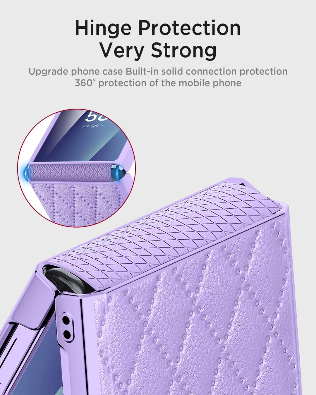 Miimall Kompatibel mit Samsung Galaxy Z Flip 7 Hülle mit Scharnierschutz & Displayschutz, [Elegant L