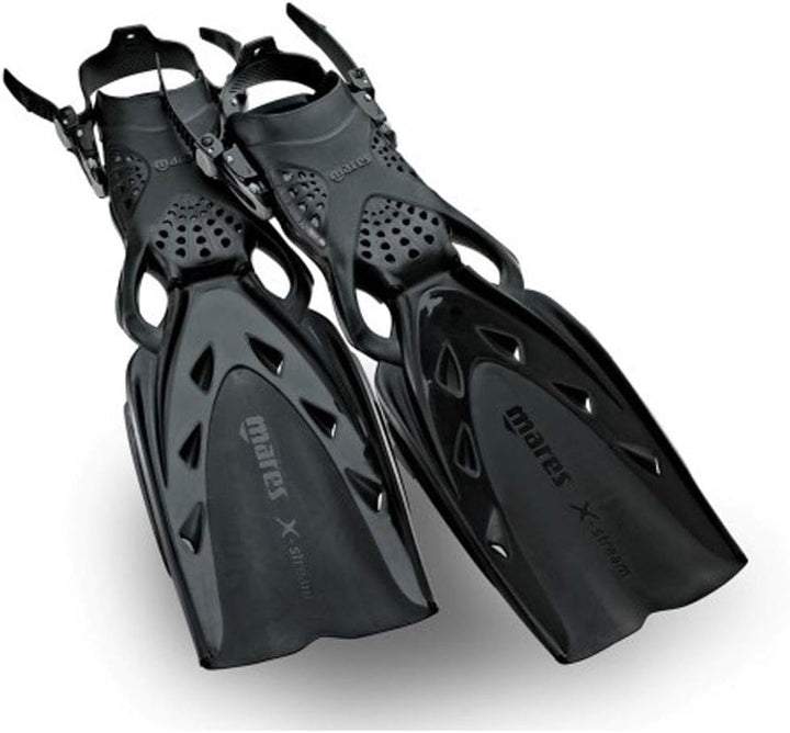 Mares X-Stream Tauchflossen mit Bungee-Riemen Schwarz S, Schwarz S