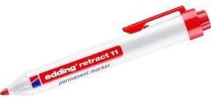 Permanentmarker edding retract 11, nachfüllbar, Rundspitze, rot, 10 Stück