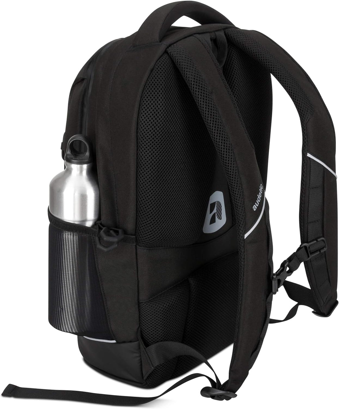 Audetic Schulrucksack Mädchen & Jungen Teenager Schwarz - AERO - Ergonomischer Rucksack mit vielen F