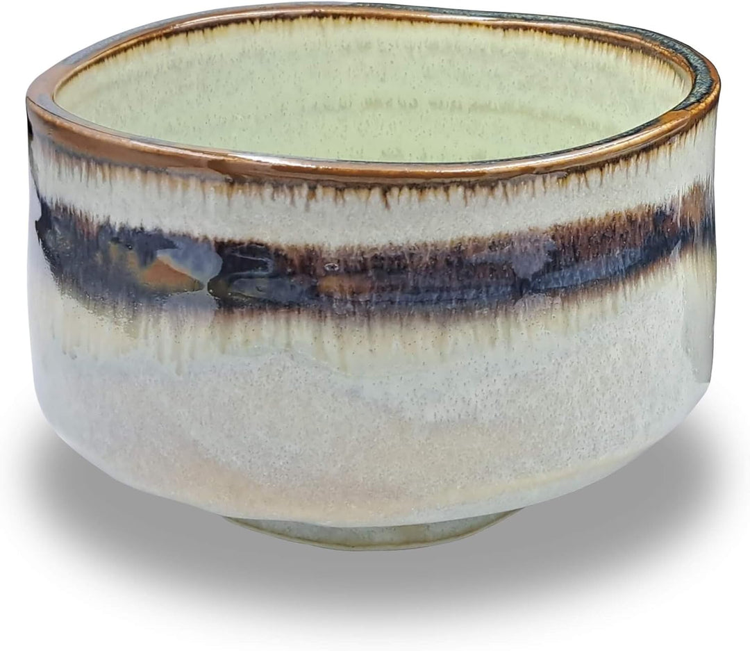 Japanische Matcha Schale Chawan Wasabi handgemacht aus Keramik - Hergestellt in Japan - zur japanisc