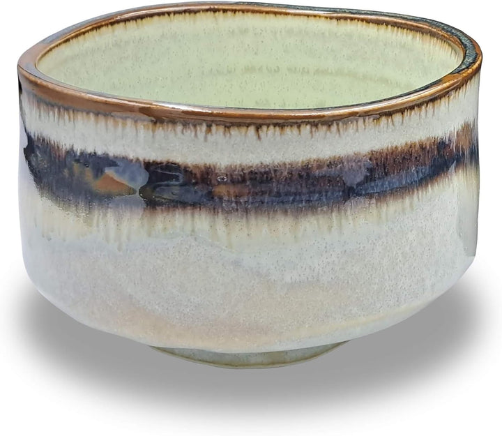 Japanische Matcha Schale Chawan Wasabi handgemacht aus Keramik - Hergestellt in Japan - zur japanisc