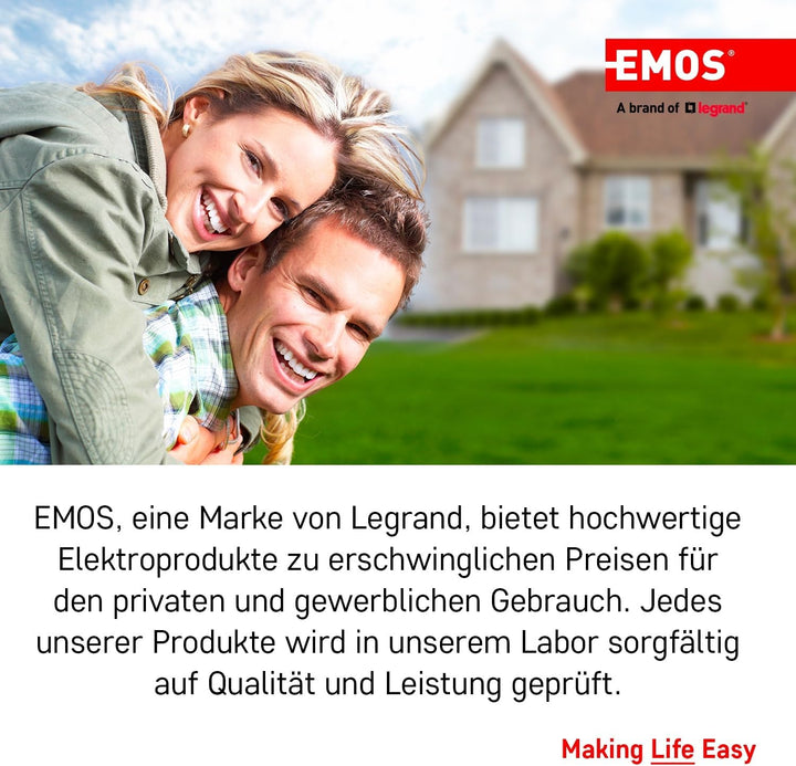 EMOS Mini-LED-Strahler, aufladbarer Baustrahler mit Powerbank, wasserdicht, max. 1000 lm, 40m Leucht