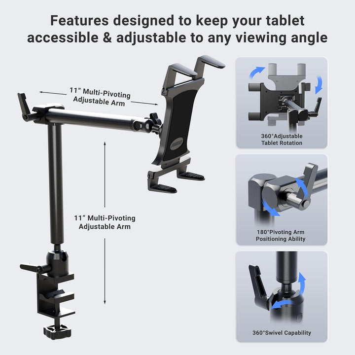 ARKON Robuste Tablet-Halterung für Schreibtisch oder Rollstuhl mit 55,88 cm langem Arm für iPad Air,