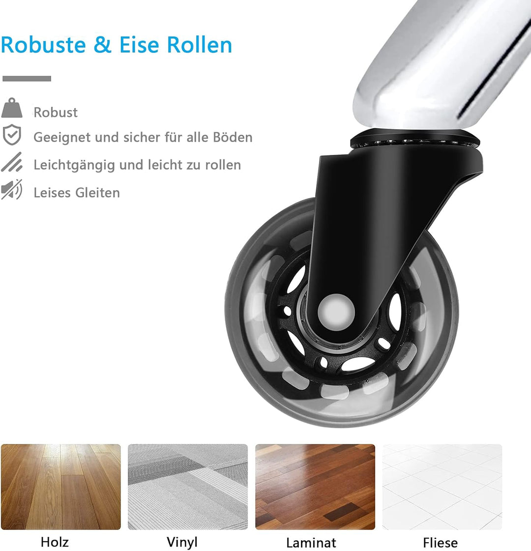 Rollhocker höhenverstellbar mit Rollen - 50-62cm，bis 180 kg belastbare Arbeitshocker，360° Drehhocker