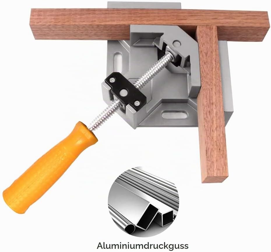 4 Stück Winkelspanner 90 Grad, Aluminium-Legierung Eckspanner, Mit Swing Kiefer, Single Handle, Wink