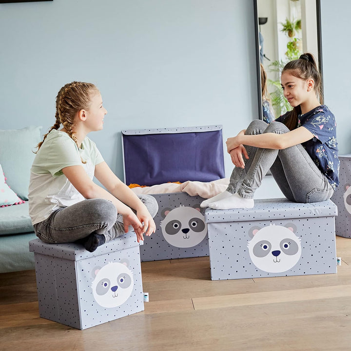 LOVE IT STORE IT Sitzhocker mit Stauraum - Spielzeugkiste aus Stoff - Verstärkt mit Holz - Belastbar