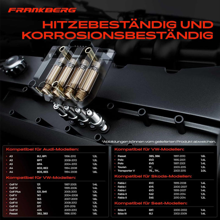 Frankberg Zündmodul Zündspule Kompatibel mit A1 A2 A3 A4 Altea Exeo Ibiza Leon Toledo Fabia Octavia