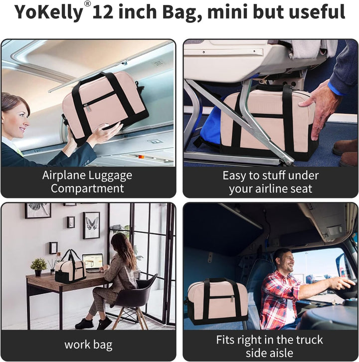 Sporttasche klein, Reisetasche 12L Mini Handgepäck Tasche für Weekender, Fitnesstasche 30x20x25cm-Ro