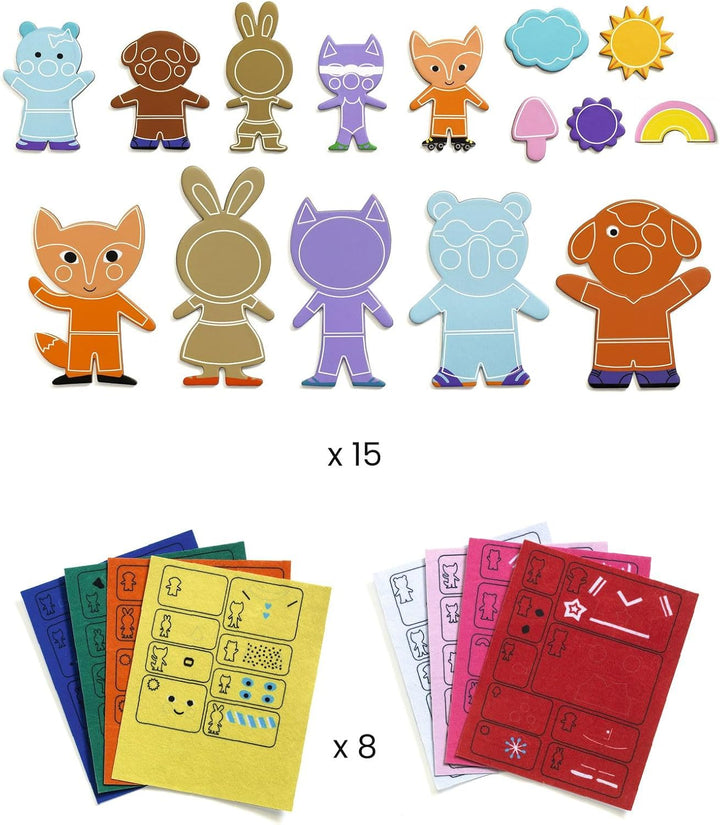Djeco Kreativ-Mosaikset Funky Family - Sticker und Magnete FSC Mix