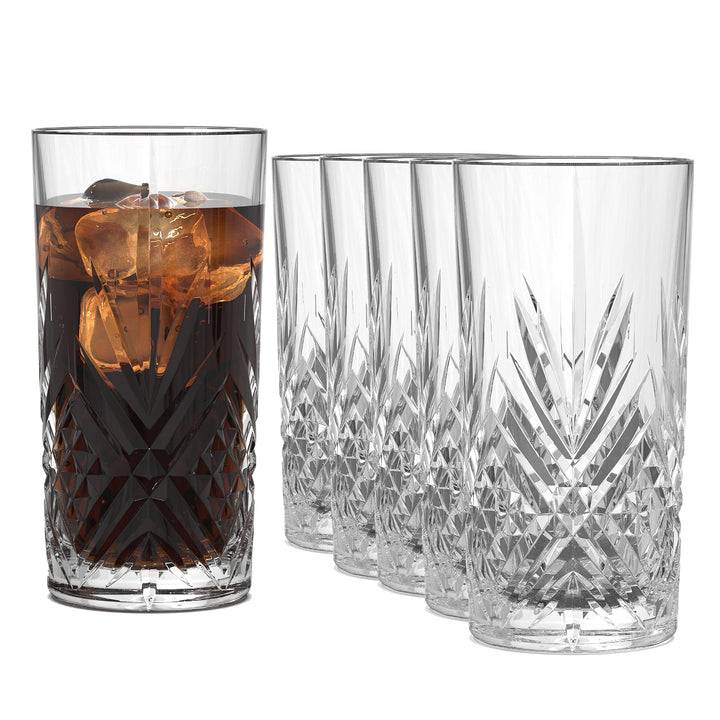 Sahm Gläser Set 6 teilig 365ml - Broadway Trinkgläser Set - Wassergläser Set - Tolle Longdrink Gläse