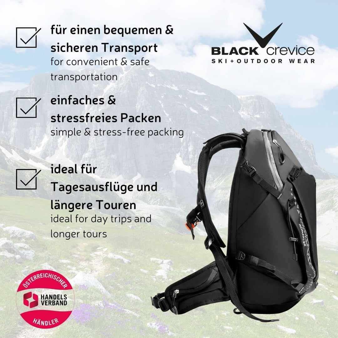 Black Crevice Wander & Bike Rucksack AORAKI 22 L I Hochwertiger Outdoor Rucksack mit Trinksystem & R