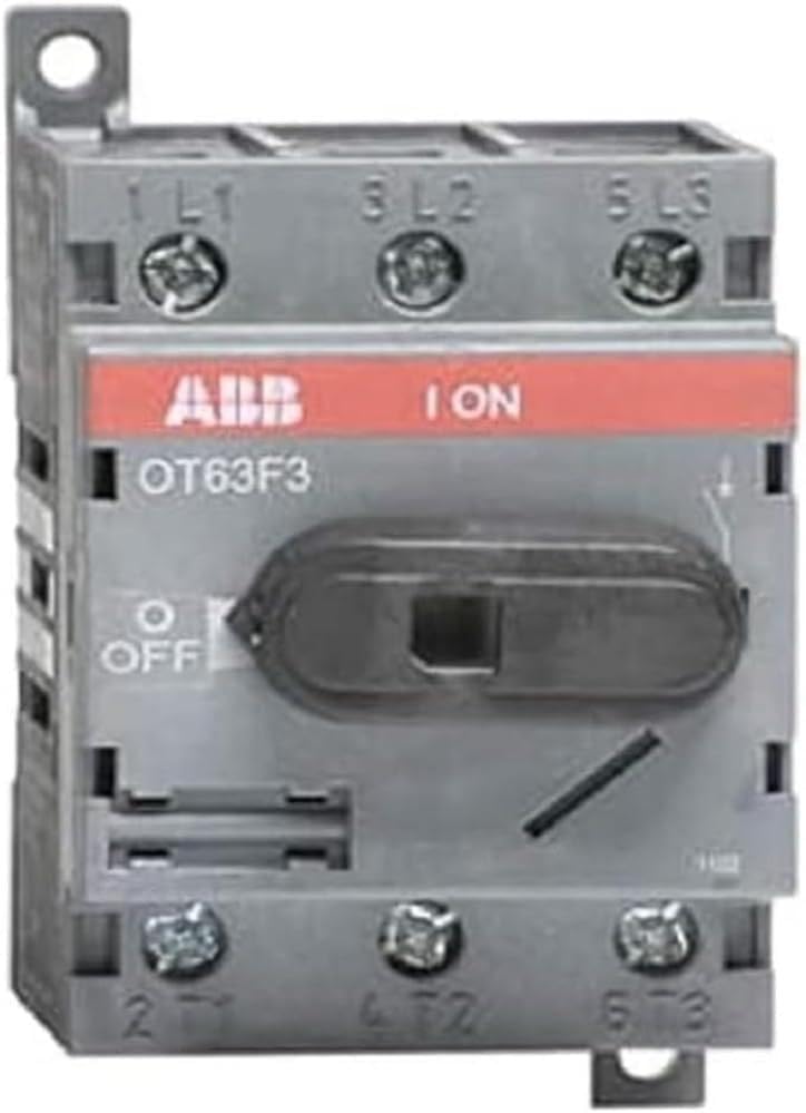 ABB OT63F3 1SCA105332R1001 Lasttrennschalter 3-polig 63A m. schwarzem Knebelgriff, Grau