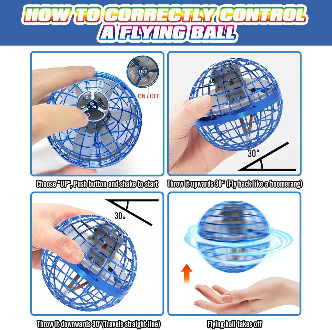 2025 Fliegender Ball Hover Ball, Fliegende Kugel mit Galaxy Boomerang Effekt - Magic Floating Orb Sp