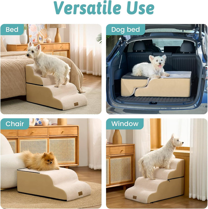 Breiter Hundetreppe für Kleine Hunde 50 cm, Hunderampe für Sofa, Hundetreppe Bett,Katzentreppe für A