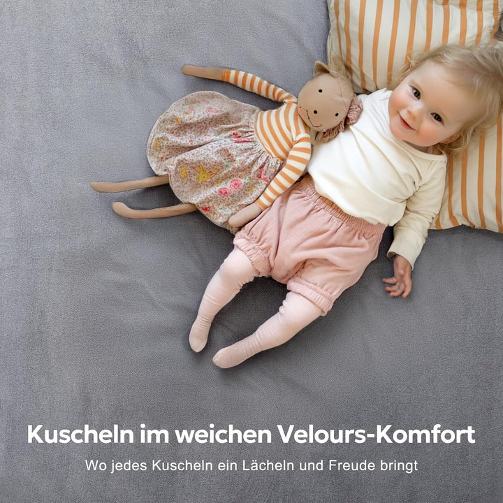 Mallify Spielmatte Baby 127x127x3,3cm – Krabbelmatte mit hochwertigem Memory-Schaum &amp; Rutschfester U