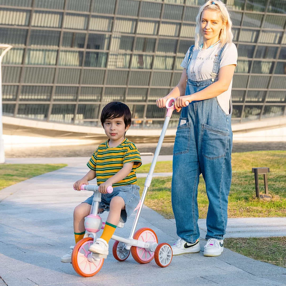 KORIMEFA 4 in 1 Laufräder Laufrad Kinderdreirad Dreirad Lauffahrrad Lauflernhilfe für Kinder ab 1 Ja