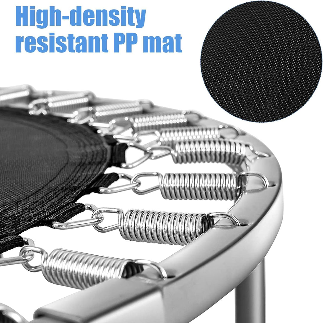 LIFEZEAL Faltbares Fitness-Trampolin Ø 97 cm, Mini-Trainingstrampolin mit Federn, robuster Stahlrahm