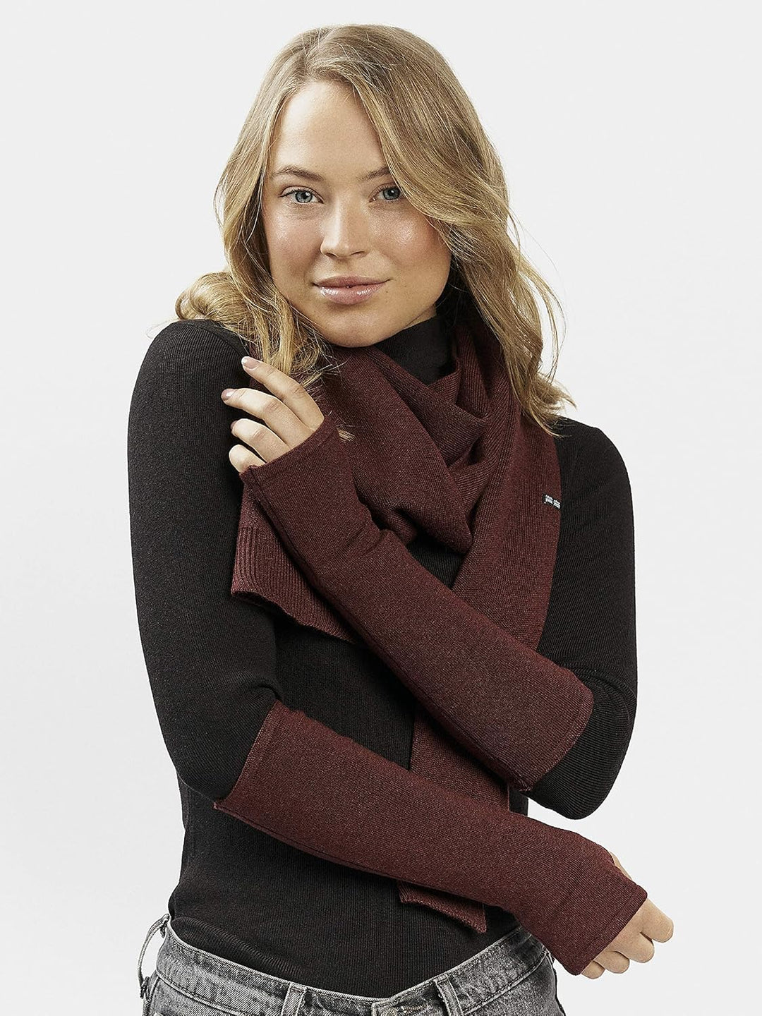 Enter the Complex® Armstulpen, Pulswärmer mit Daumenloch, Merino Wolle, Damen und Herren, Beige