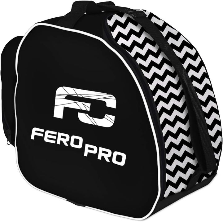 Ferocity Premium Set Skitasche und Skischuhtasche für 1 Paar Ski-Stöcke-Schuhe-Helm [053] Zickzack,