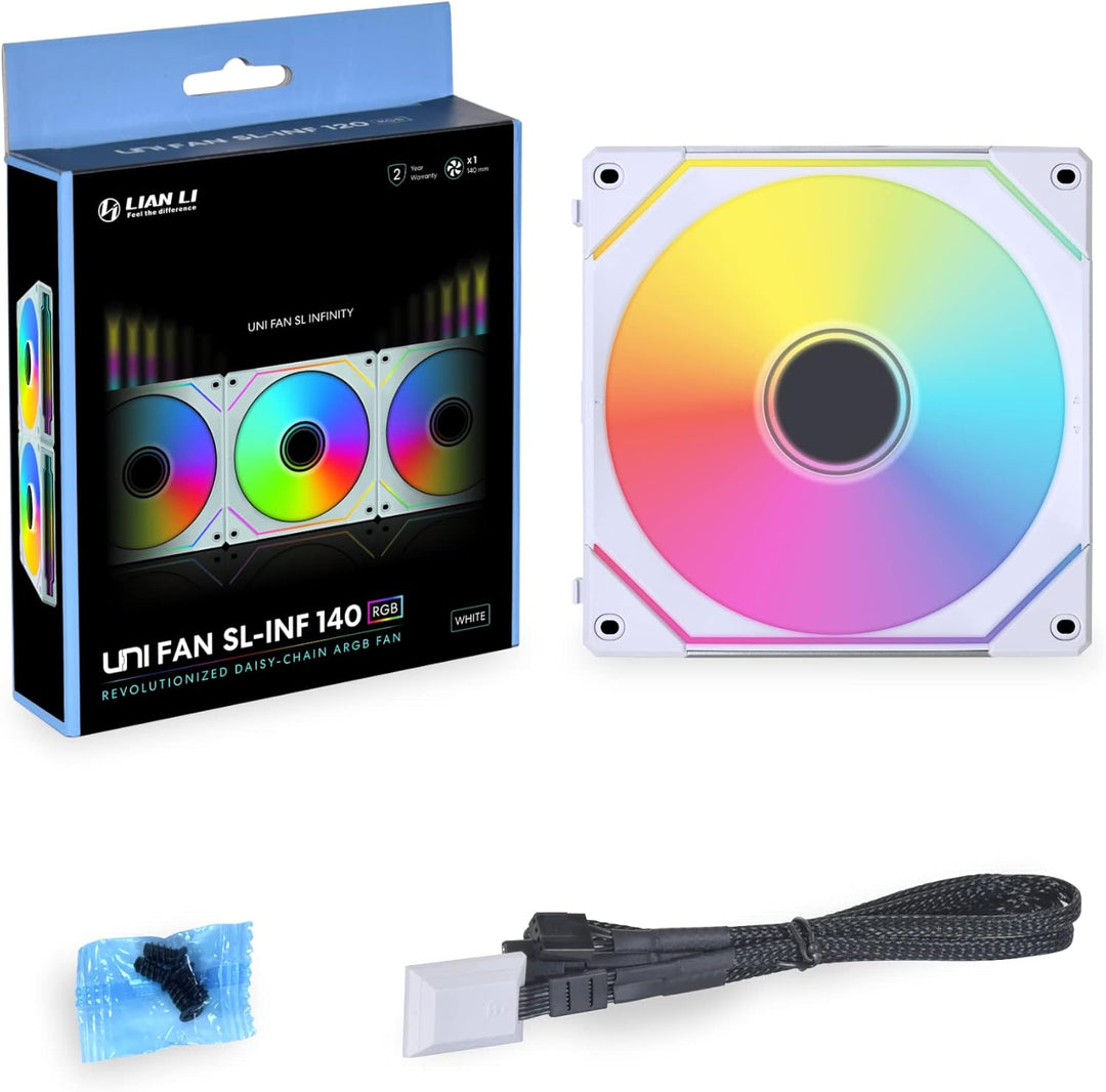 Lian-Li Uni Fan SL-INF 140 ARGB PWM Lüfter - 140mm, weiss SLIN140 Einzelpackung Weiss, SLIN140 Einze