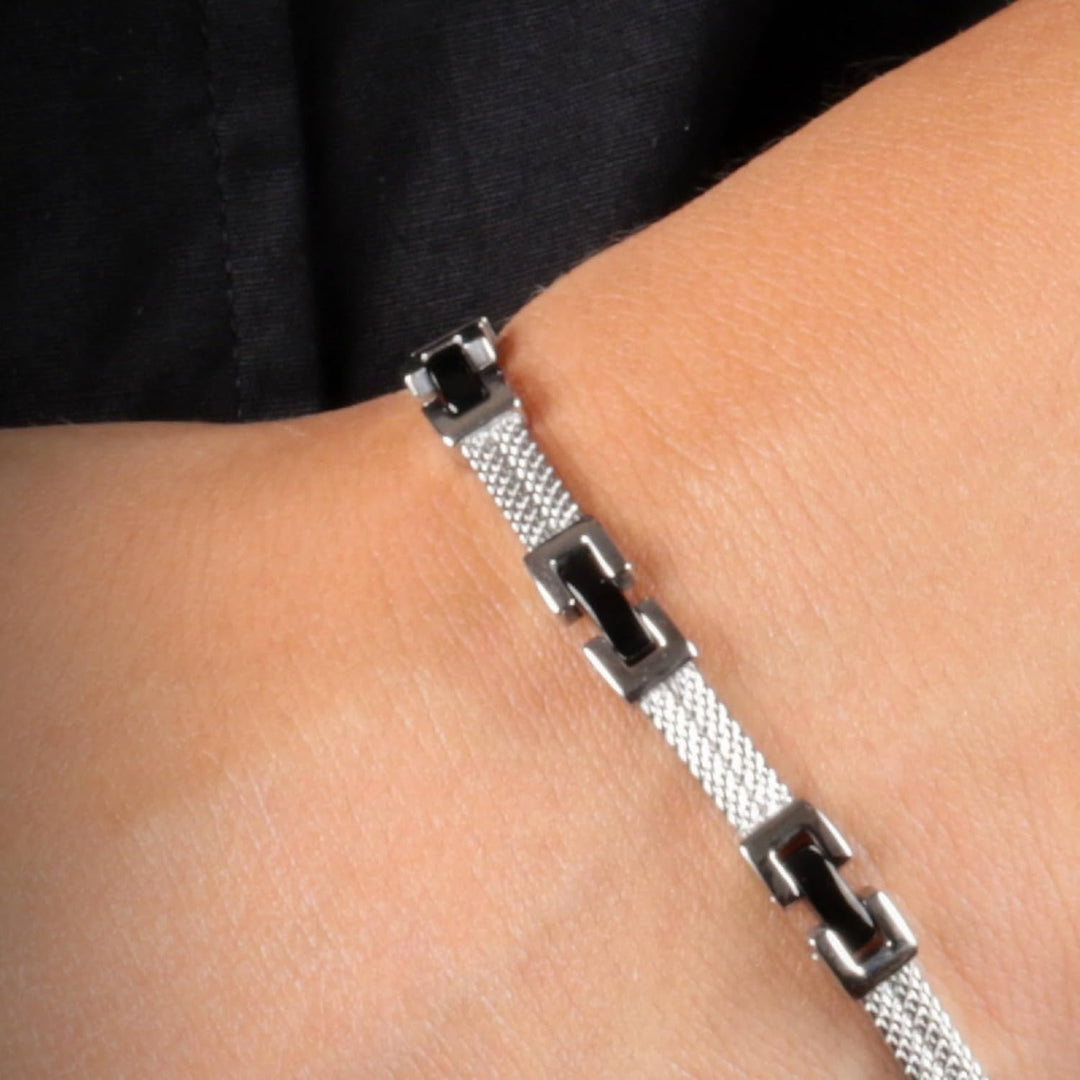 Morellato Herrenarmband, CROSS Kollektion, aus Edelstahl, Schwarz-PVD - SKR36, Schwarz