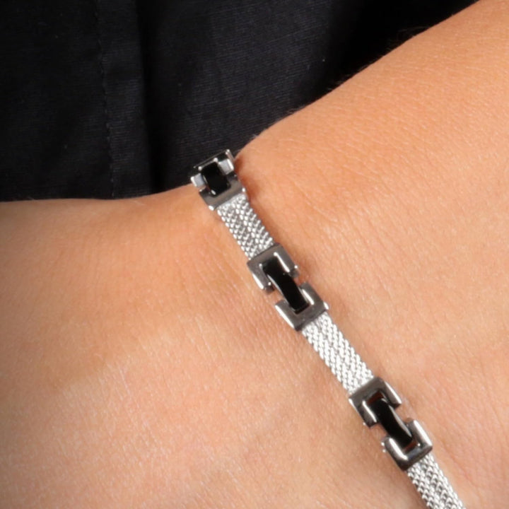 Morellato Herrenarmband, CROSS Kollektion, aus Edelstahl, Schwarz-PVD - SKR36, Schwarz
